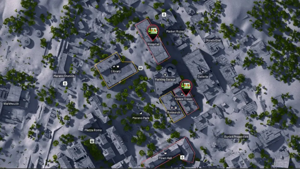 Renderização 3D parcial de Buried City em ARC Raiders.