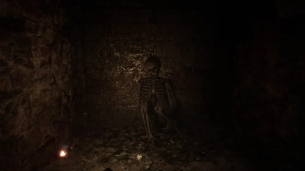 Um esqueleto dentro das catacumbas AILA