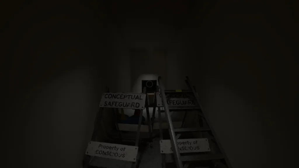 Uma captura de tela do Subliminal mostrando salvaguardas conceituais bloqueando um corredor.