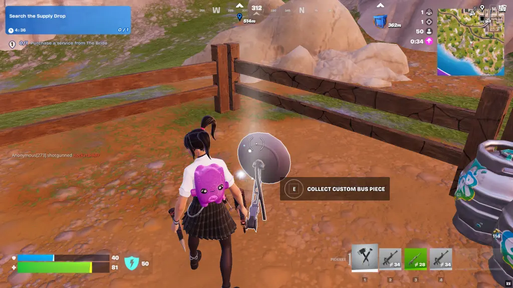 Peça de ônibus personalizada em Fortnite