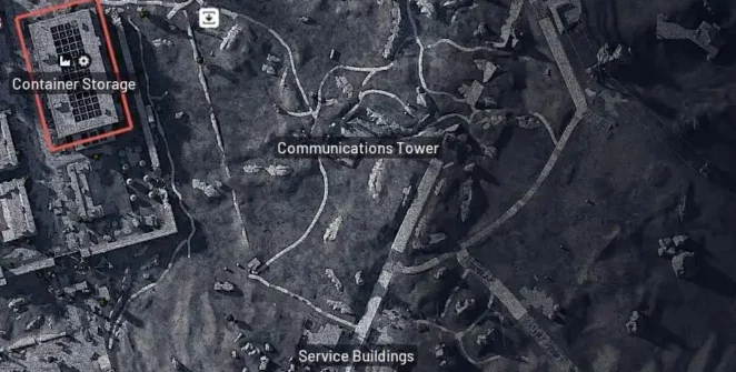 Localização do mapa do porto espacial Eyes in the Sky ARC Raiders