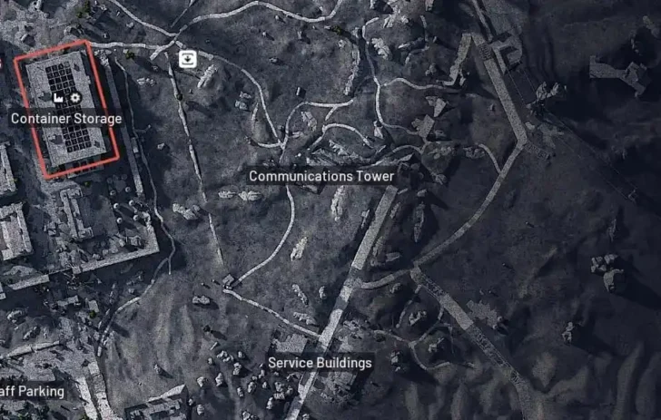 Localização do mapa do porto espacial Eyes in the Sky ARC Raiders