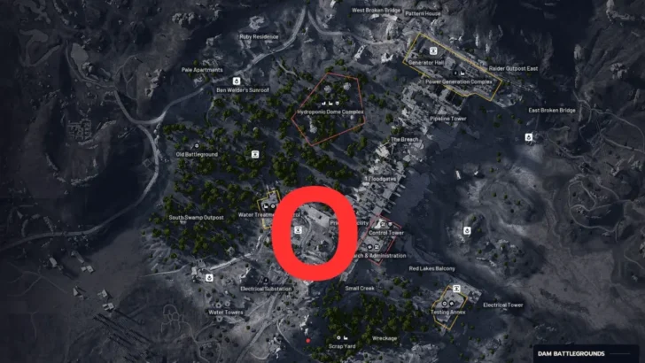 Localização do saltador em Dam Battlegrounds