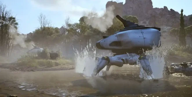 Alguns Bombardeiros em ARC Raiders lutando em um pântano.