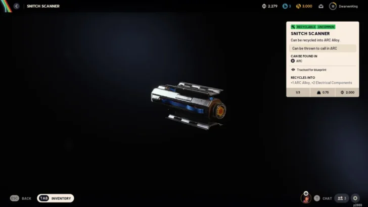 Um scanner de pomo em ARC Raiders.
