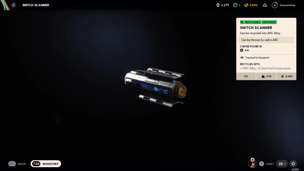 Um scanner de pomo em ARC Raiders.