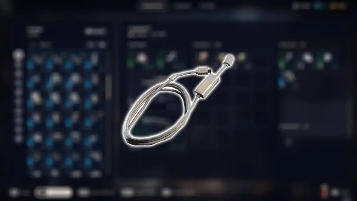 Um cabo de alimentação em ARC Raiders sobreposto a uma tela de inventário.