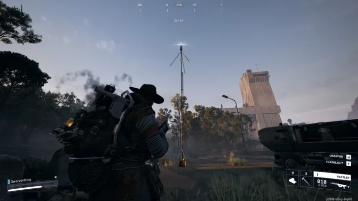 Uma estação de chamada de suprimentos em ARC Raiders.