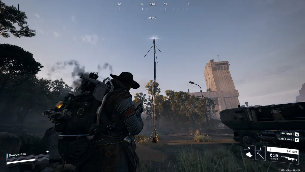 Uma estação de chamada de suprimentos em ARC Raiders.