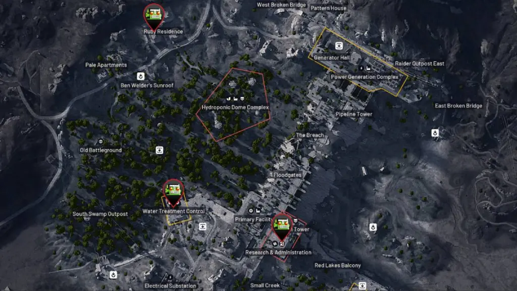 Renderização 3D parcial de Dam Battlegrounds em ARC Raiders.