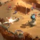 Uma captura de tela de Moonlighter 2 mostrando o combate, com um garoto de cabelos brancos esfaqueando um inimigo com uma lança.
