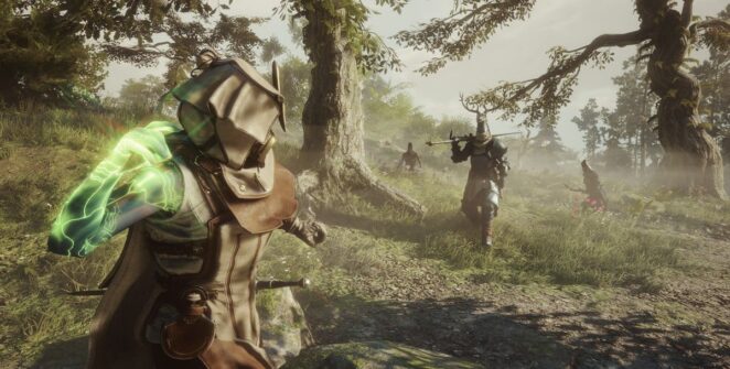 Jogadores lutando contra inimigos em Soulframe