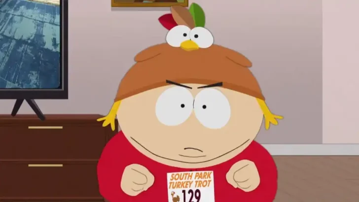 Cartman discutindo com Tolkien enquanto este joga ARC Raiders em South Park.