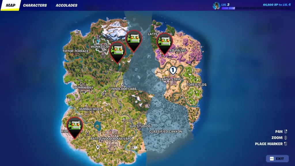 Localização da fatura em Fortnite