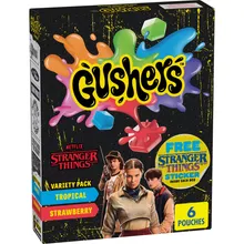 Pacote de variedades de lanches com sabor de frutas para Gushers de frutas - 4,8 onças/6 ct
