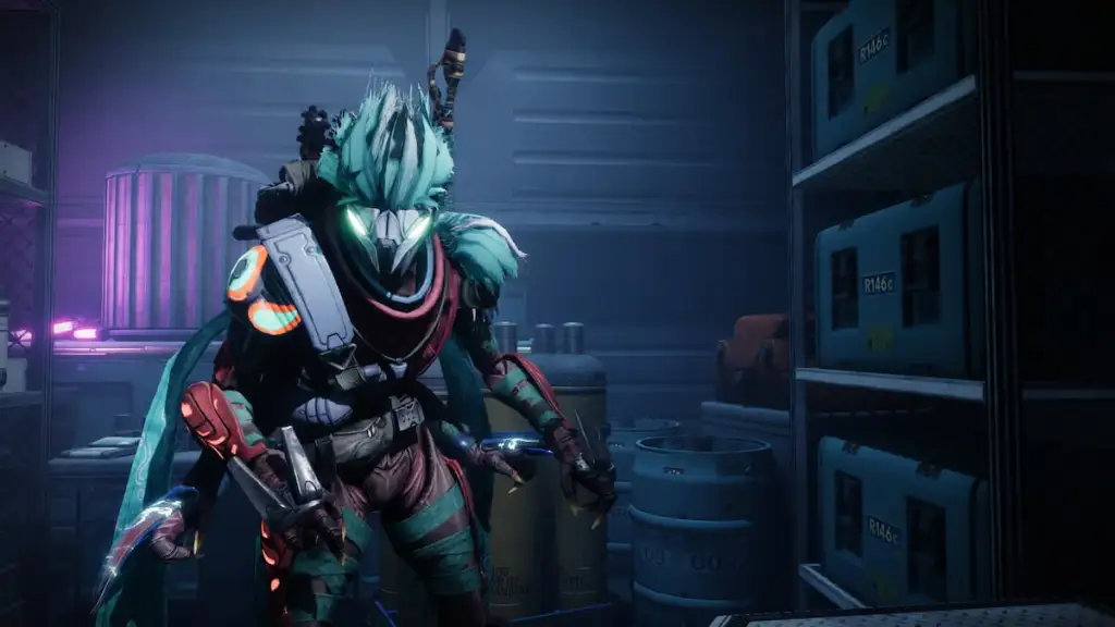 Mecânico Deoriks, um Eliksni de cabelo verde na expansão Renegades de Destiny 2.