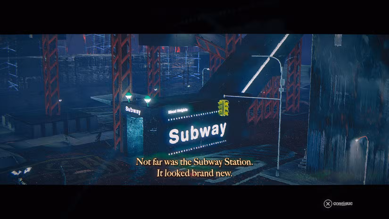 O Skater se aproxima de uma estação de metrô em Skate Story
