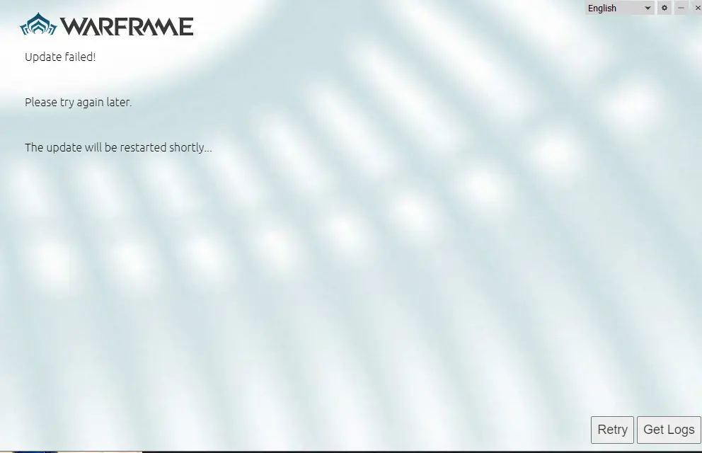 Erro de falha na atualização no Warframe