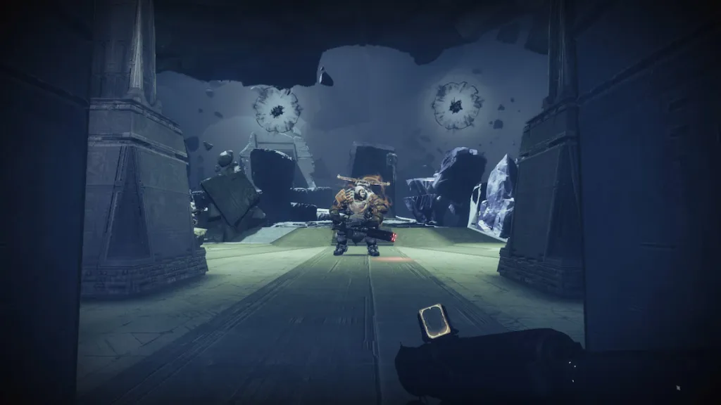 O Discípulo de Harrow, um poderoso chefe da Cabala na missão Fogo e Gelo de Destiny 2.