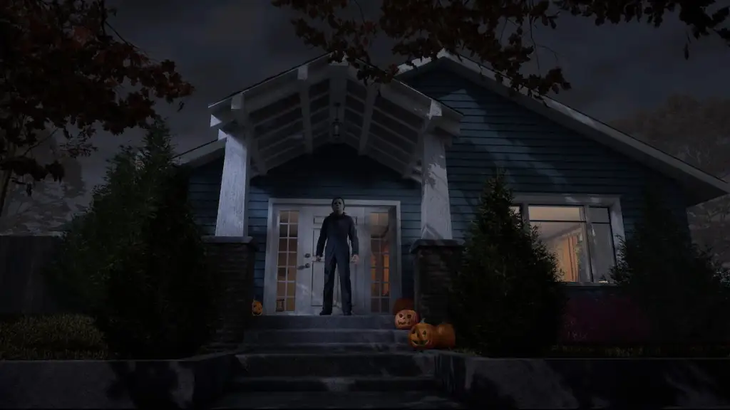 Jogo de Halloween MIchael Myers em pé ameaçadoramente