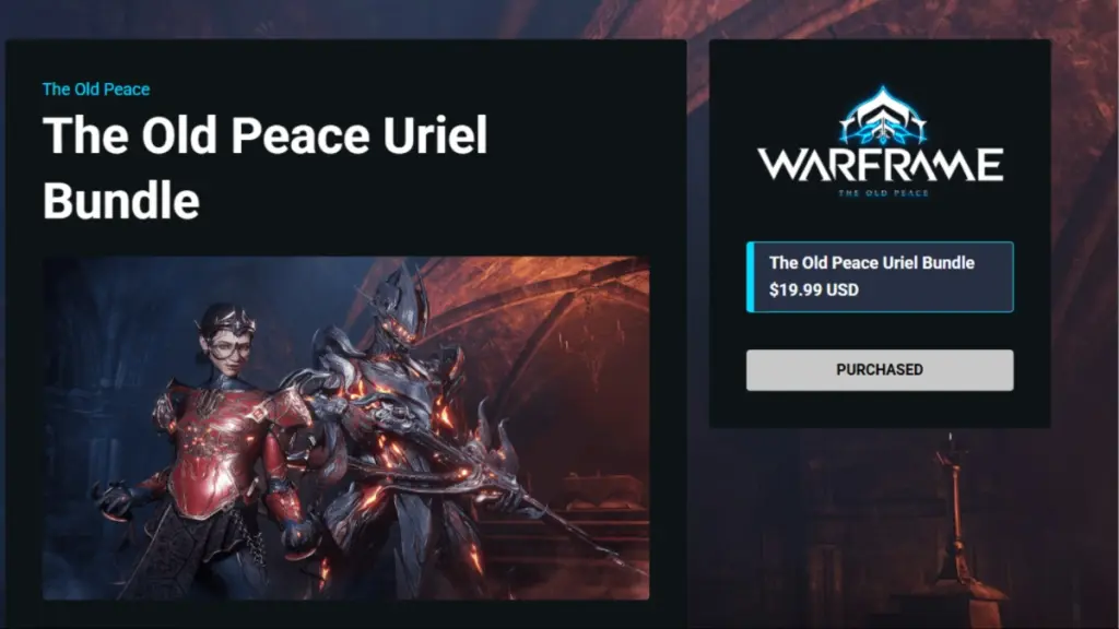 Pacote Uriel Prime no Warframe