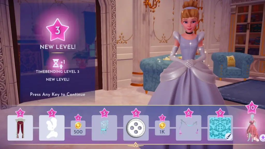 Recompensas da amizade da Cinderela no Disney Dreamlight Valley