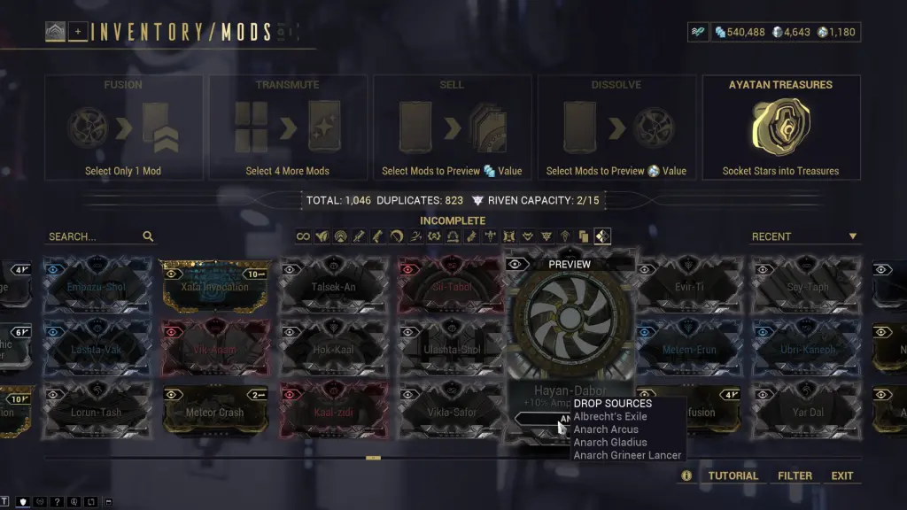 Mods Tektolyst no Warframe