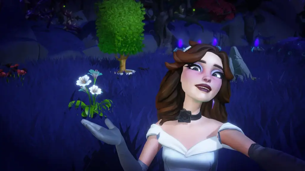 Impatiens brancos no Disney Dreamlight Valley