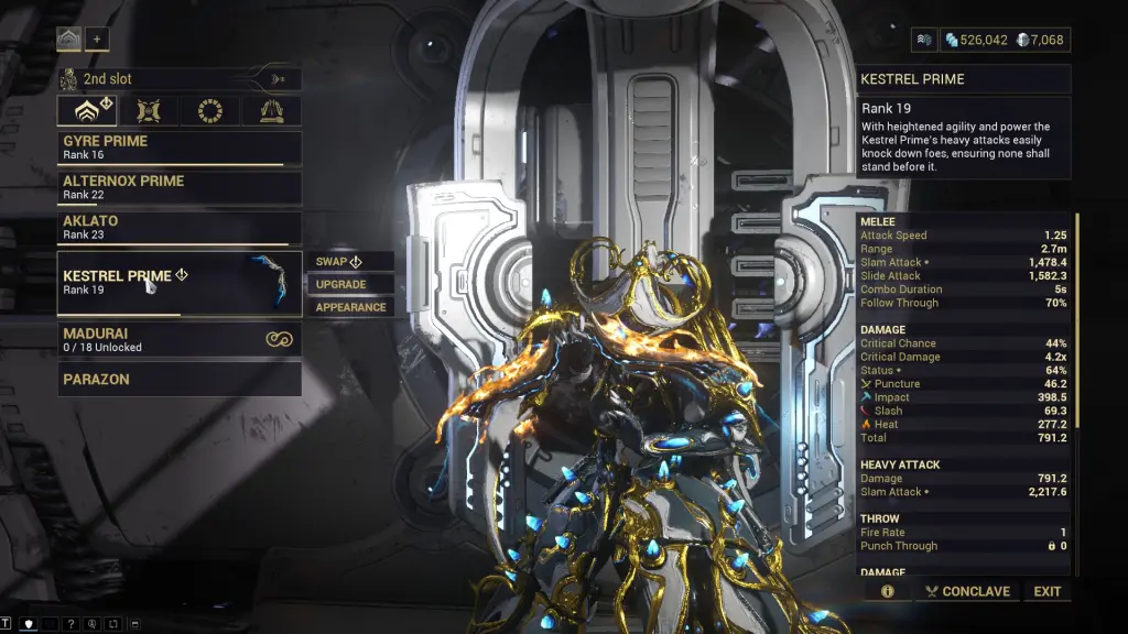 Kestrel Prime em Warframe