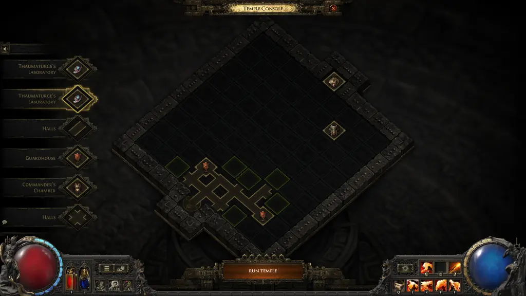 Telhas de templo no Path of Exile 2