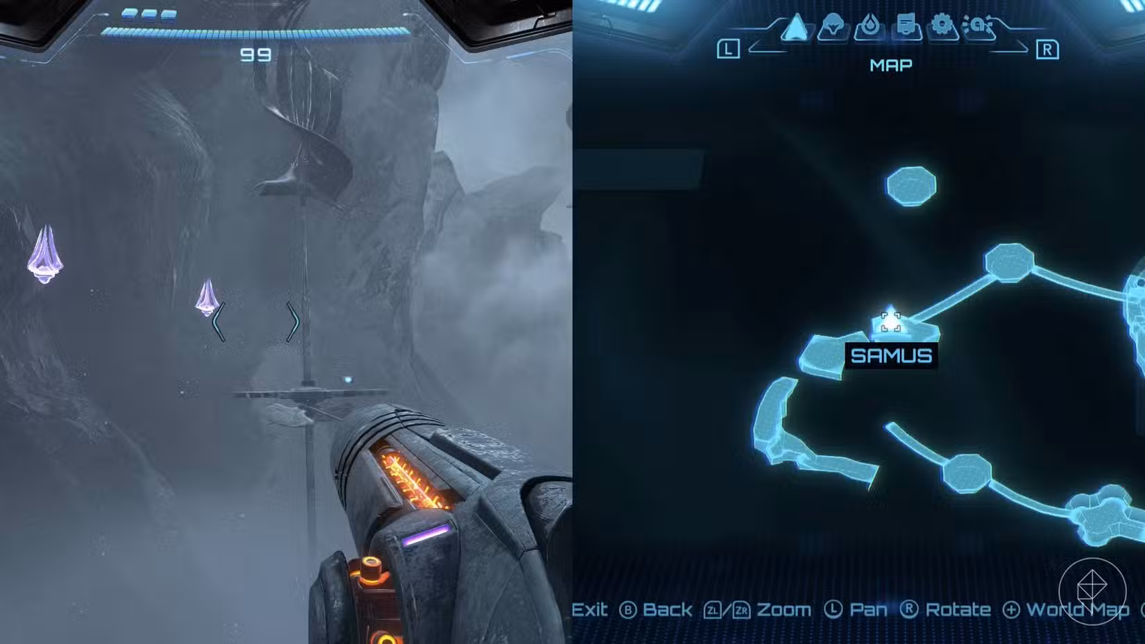 O tanque de energia do desfiladeiro de gelo em Metroid Prime 4