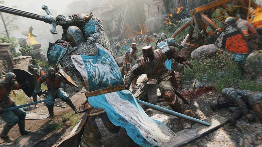 Dois soldados lutando em For Honor.