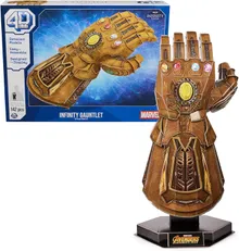 Kit de modelo de quebra-cabeça 3D Marvel Infinity Gauntlet com suporte, 142 peças