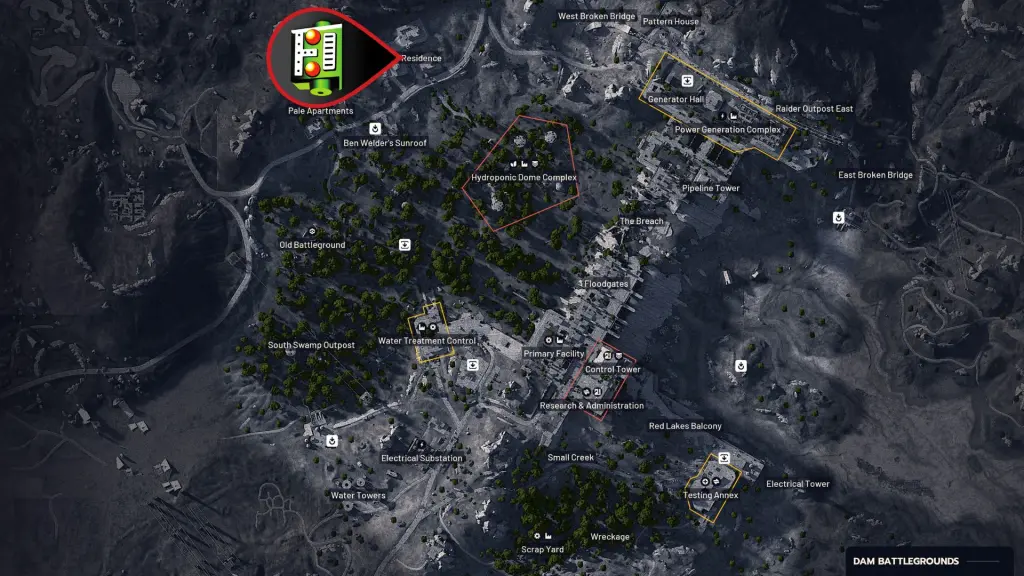 Localização da residência Ruby em ARC Raiders