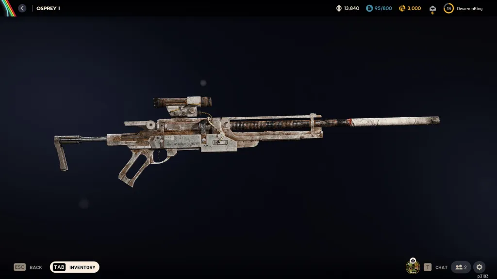 Rifle de atirador Osprey em ARC Raiders.