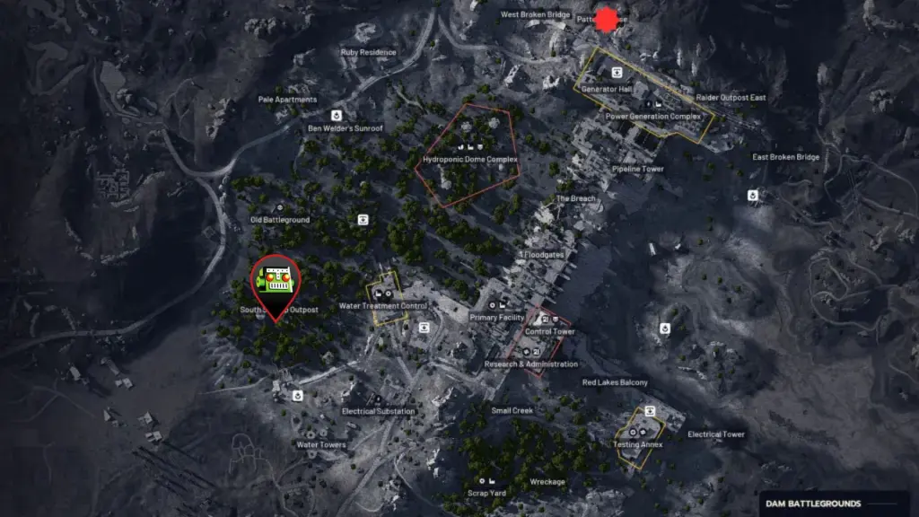 Localização de Candleberries em Dam Battlegrounds