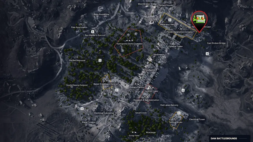 Localização do contêiner Frozen Raider em ARC Raiders