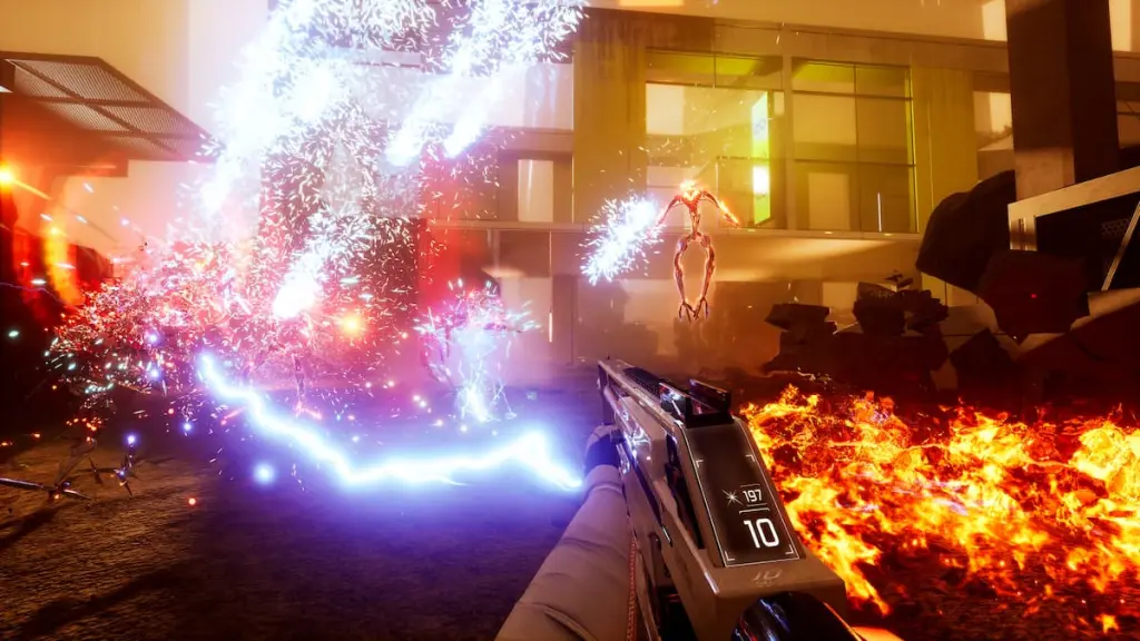 Uma cena de combate em VOID/BREAKER.