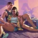 Pôster de GTA 6 – Jason e Lucia na cama