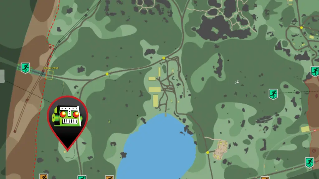 Localização do esconderijo em Woods