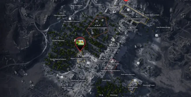 Localização de barris tóxicos em Dam Battlegrounds