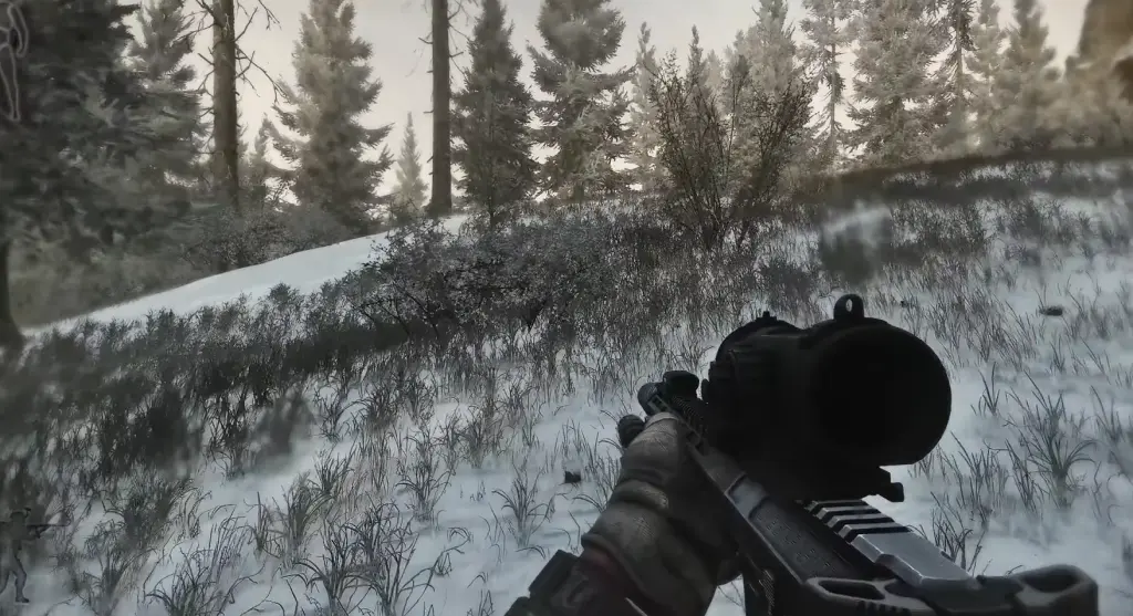 Explorando a floresta em Escape from Tarkov