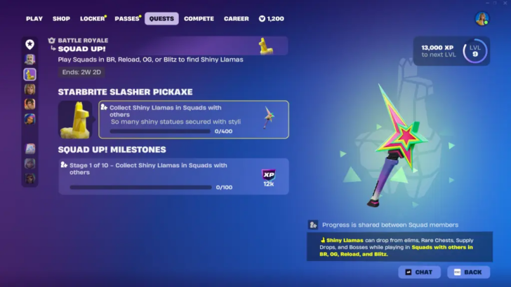 Como obter Shiny Llamas em Fortnite Capítulo 7 Temporada 1 e obter Starbite Slasher – Destructoid