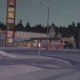 Posto de gasolina no meu carro de inverno