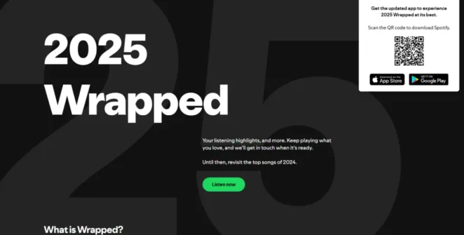 Tela inicial do Spotify Wrapped 2025