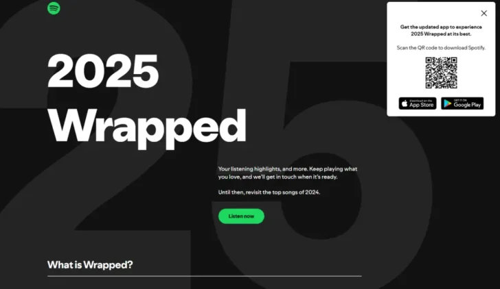 Tela inicial do Spotify Wrapped 2025