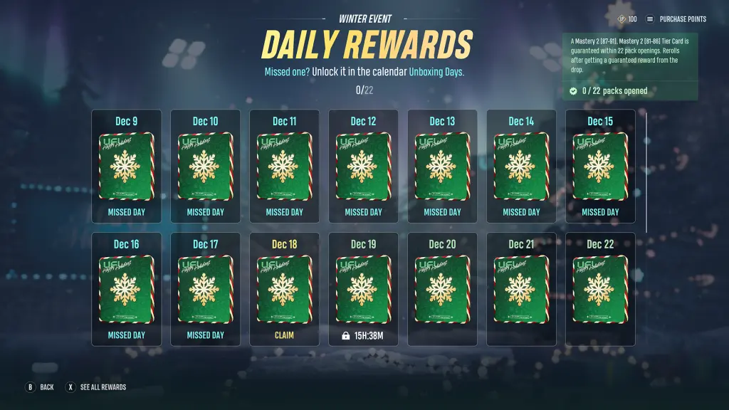 Recompensas Diárias no evento Unboxing Days na UFL