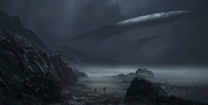 Uma nave estelar acidentada em Star Wars: Fate of the Old Republic.