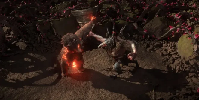 O Druida se transformou em um Urso lutando contra um estranho monstro híbrido no Path of Exile 2.