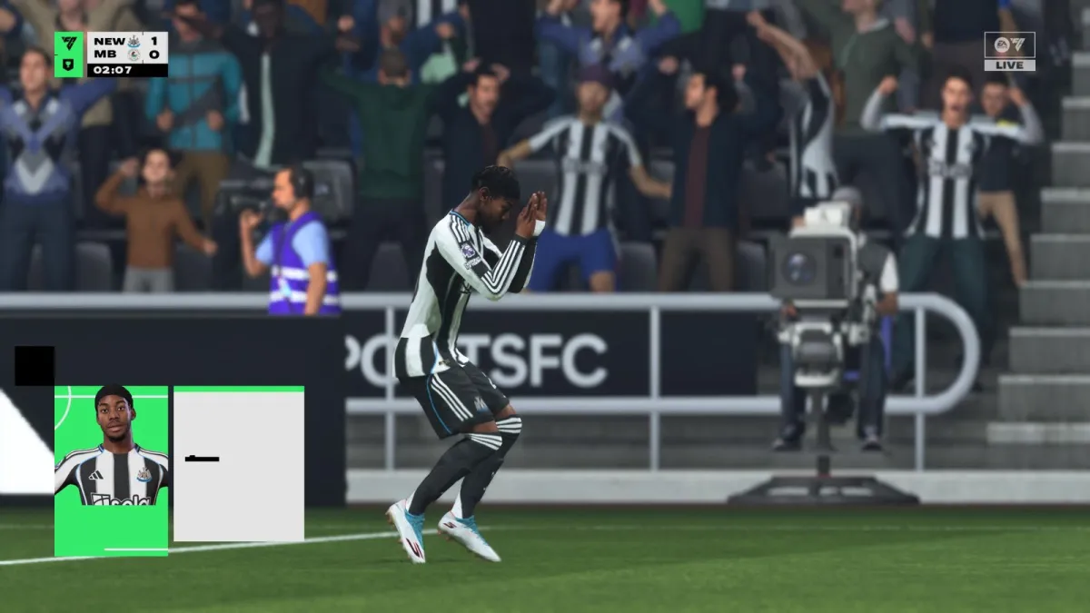 Anthony Elanga realizando um Griddy no FC 26